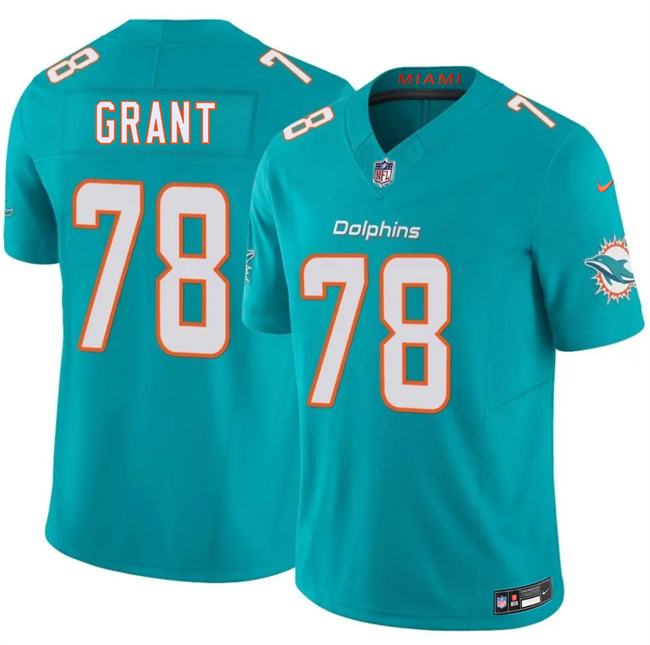 Men's Miami Dolphins #78 Kenneth Grant Aqua 2026 F.U.S.E. Vapor Limited Stitched Football Jersey