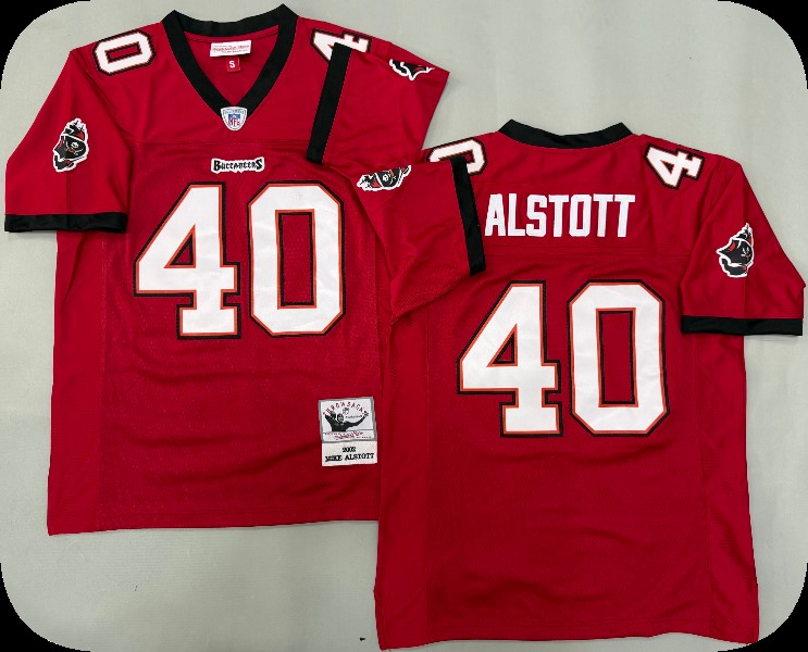 Men's Tampa Bay Buccaneers #40 Mike Alstott Mitchell & Ness Red Throwback Football Jersey