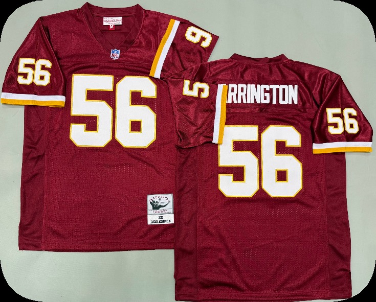 Men's Mitchell&Ness Washington Redskins #56 Lavar Arrington 2001 Red  White Throwback Jersey