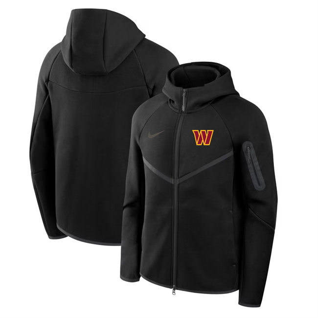 Men's Washington Commanders Black Tech Fleece Full-Zip Windrunner Hoodie
