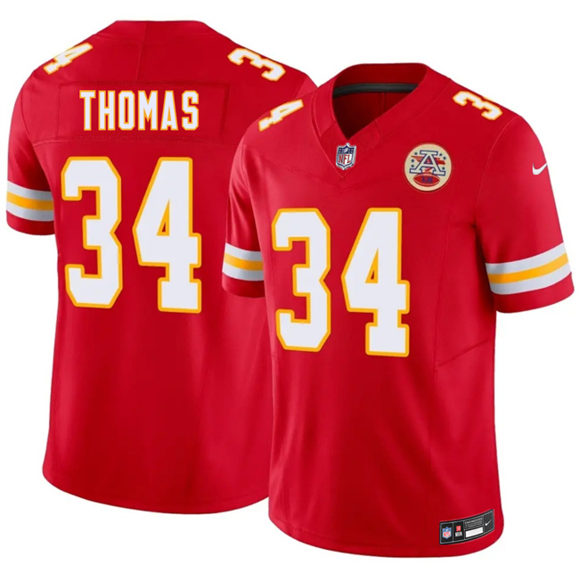Men’s Kansas City Chiefs #34 Mason Thomas Red 2026 Draft F.U.S.E. Vapor Untouchable Limited Stitched Football Jersey