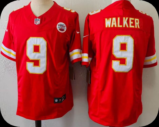 Men’s Kansas City Chiefs #9 Kenneth Walker III Red 2026 F.U.S.E. Vapor Untouchable Limited Stitched Football Jersey