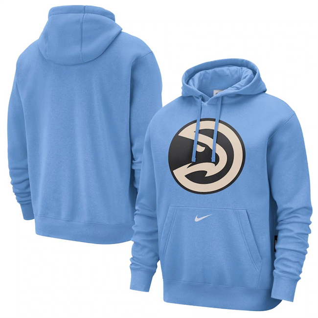 Men's Atlanta Hawks Light Blue 2025 City Edition Essential Club Pullover Hoodie