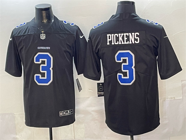 Men's Dallas Cowboys #3 George Pickens Black Fashion Vapor Untouchable Limited Stitched Football Jersey