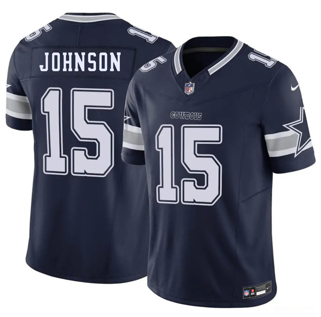 Men's Dallas Cowboys #15 Tyler Johnson Navy 2026 F.U.S.E Vapor Untouchable Limited Stitched Football Jersey