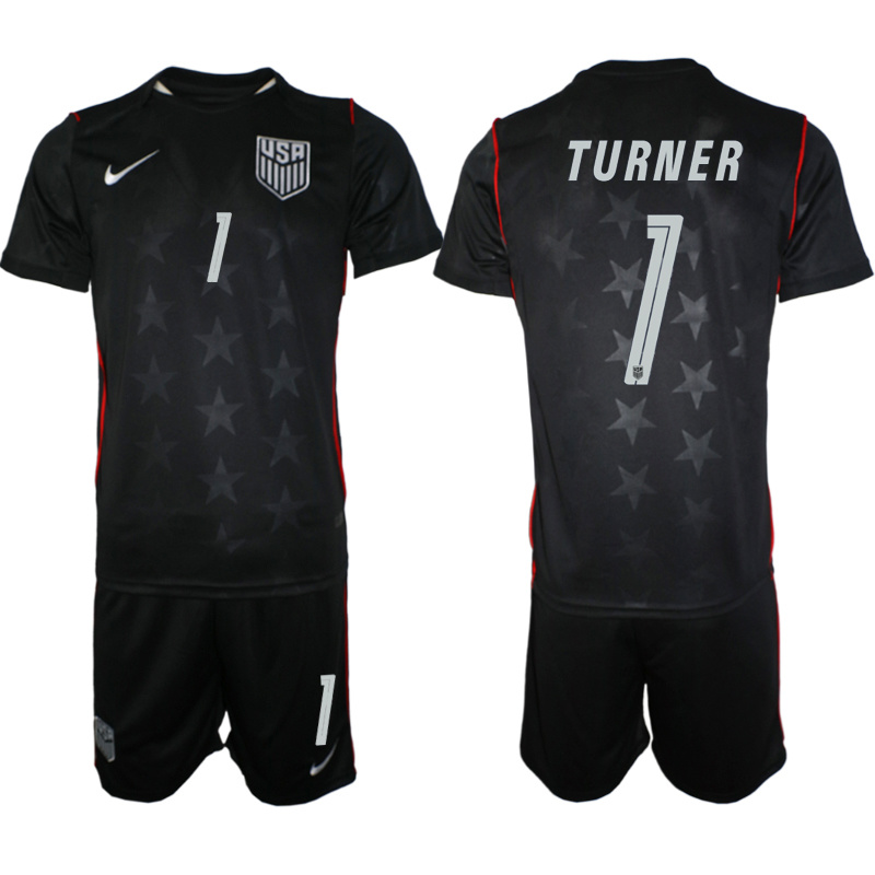 Men's United States #1 Turner Black 2026 Away Soccer Jersey Suit