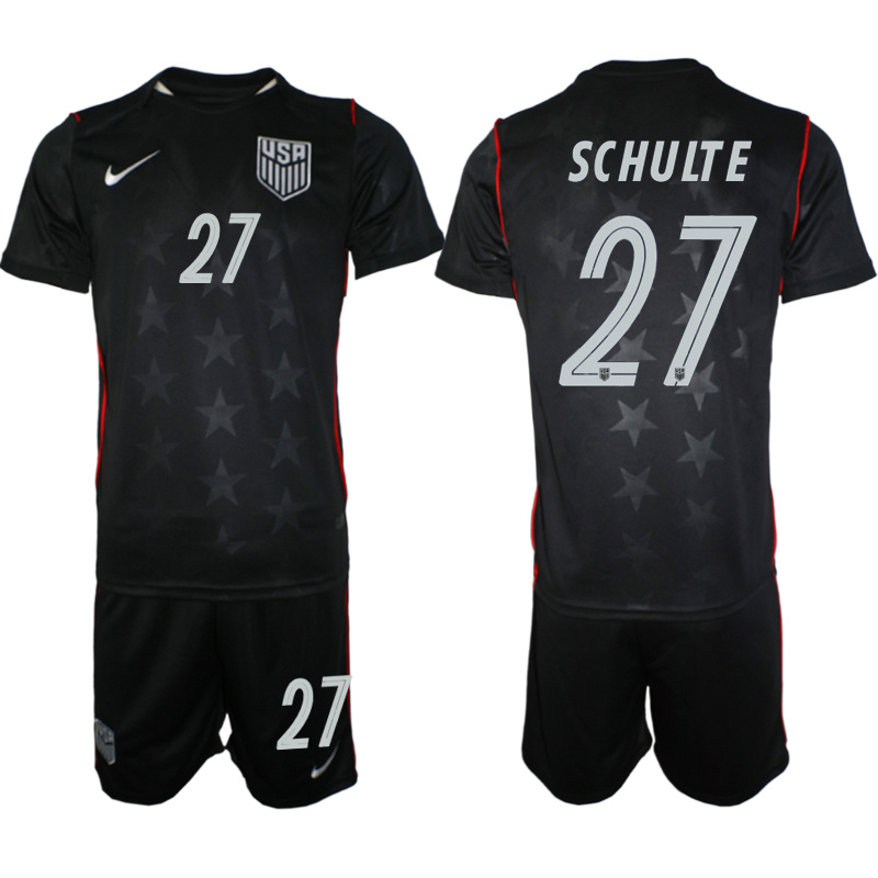 Men's United States #27 Schulte Black 2026 Away Soccer Jersey Suit