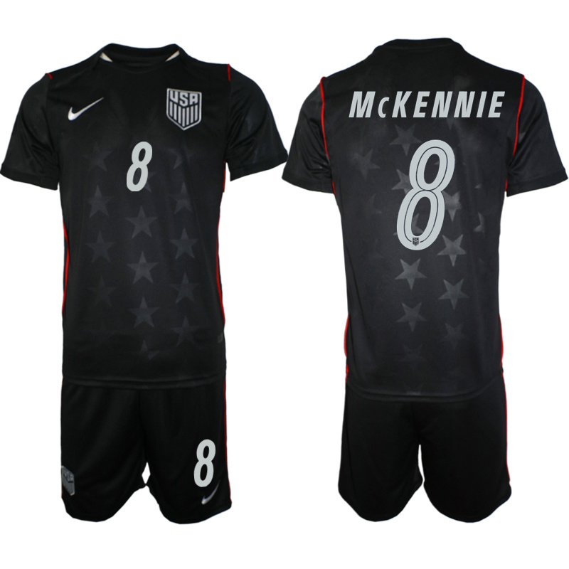 Men's United States #8 McKennie Black 2026 Away Soccer Jersey Suit