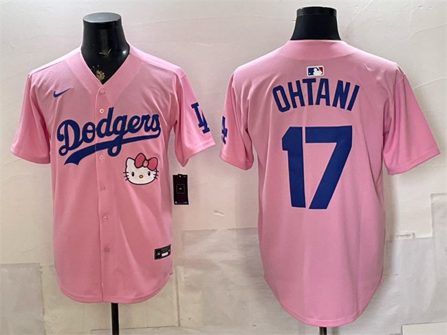 Men's Los Angeles Dodgers #17 Shohei Ohtani Pink 2025 Hello Kitty Vapor Limited Stitched Baseball Jersey