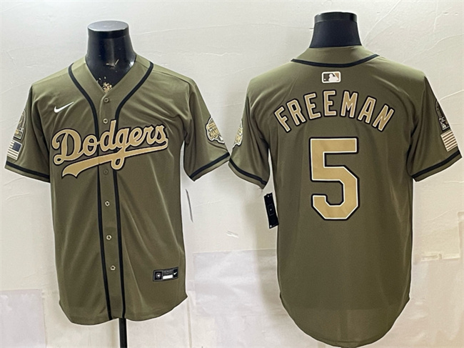 Men's Los Angeles Dodgers #5 Freddie Freeman Olive 2026 Armed Forces Day Stitched Baseball  Jersey