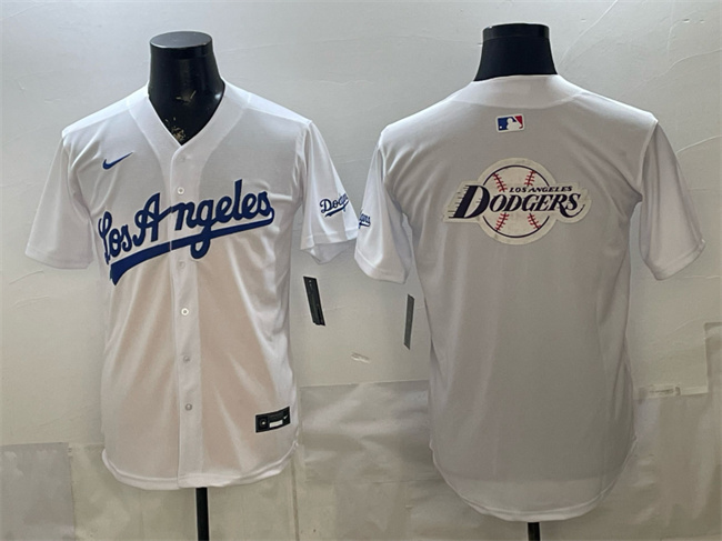 Men's Los Angeles Dodgers Team Big Logo White Alternate Stadium Stitched  Baseball Jersey