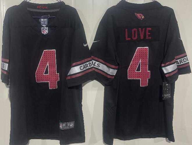 Men's Arizona Cardinals #4 Jeremiyah Love Black 2026 Draft Vapor Untouchable Limited Stitched Jersey