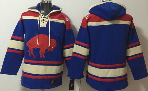Men's Buffalo Bills Blank Royal Ageless Must-Have Lace-Up Pullover Hoodie