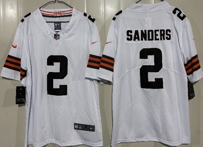 Men's Cleveland Browns #2 Shedeur Sanders White 2026 Vapor Limited Stitched Football Jersey
