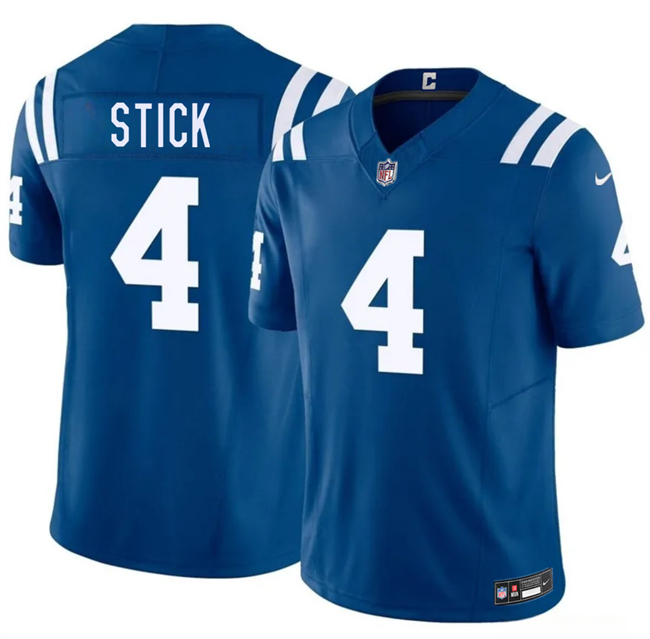 Men's Indianapolis Colts #4 Easton Stick Blue 2026 F.U.S.E. Vapor Limited Stitched Football Jersey