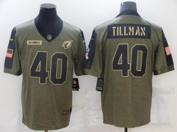Men's Arizona Cardinals 40 Pat Tillman Nike Olive 2021 Salute To Service Retired Player Limited Jersey
