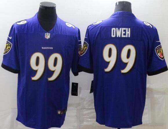 Men's Baltimore Ravens 99 Odafe Oweh Nike Purple Limited Jersey