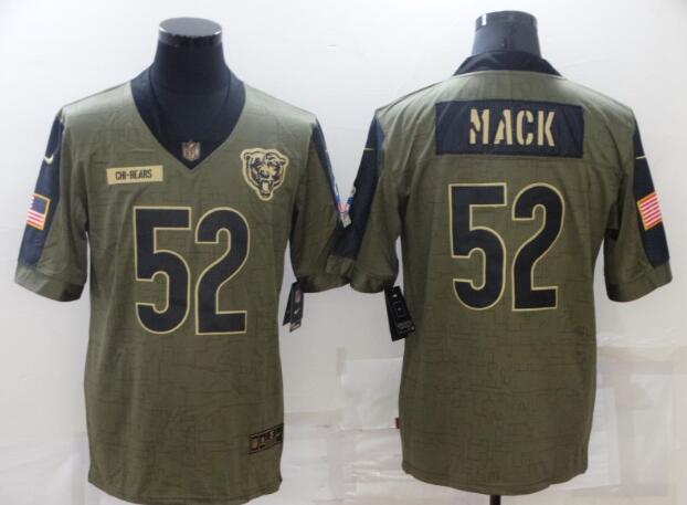 Men's Chicago Bears 52 Khalil Mack Nike Olive 2021 Salute To Service Limited Player Jersey